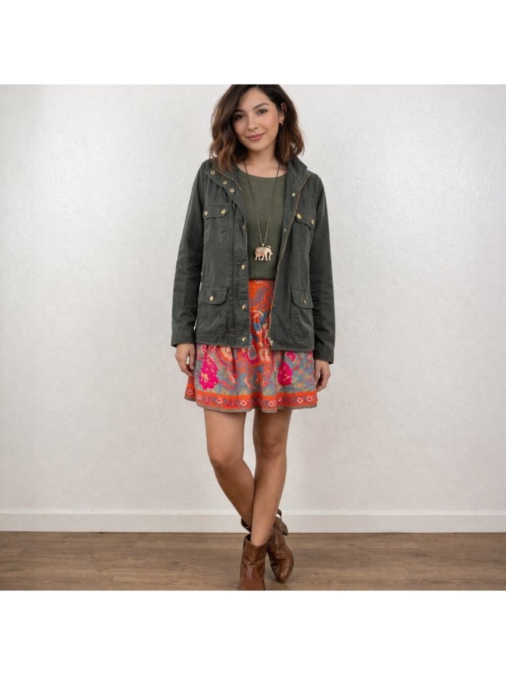 J.Crew Factory Downtown Field Jacket Utility Military Olive Green Women L - Picture 15 of 16